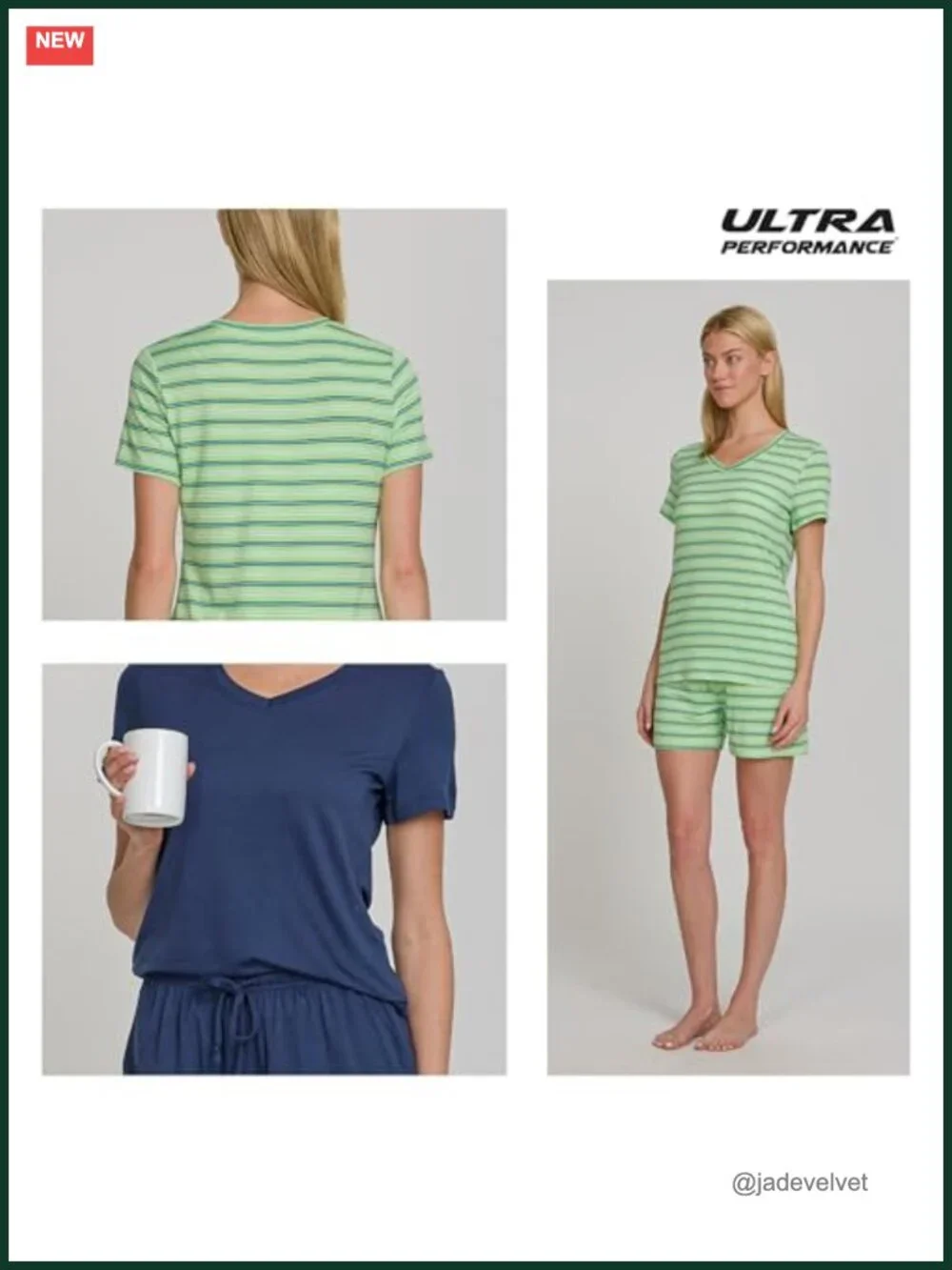 Women's Pajama Set Short Sleeve Tee & Shorts 2 Pack Soft Sleepwear